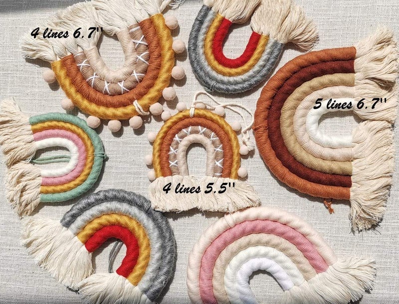 ZWA Rainbow Wall Hanging Rainbow Wall Art Handmade Macrame Rainbow Wall Decor for Nursery Kids Room Home Decor - Image 3